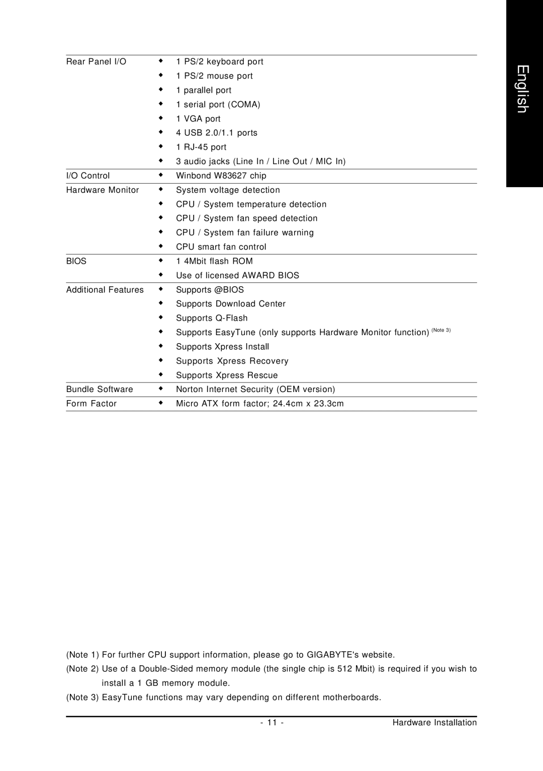 Intel GA-8VM800PMD-775 user manual 4Mbit flash ROM 