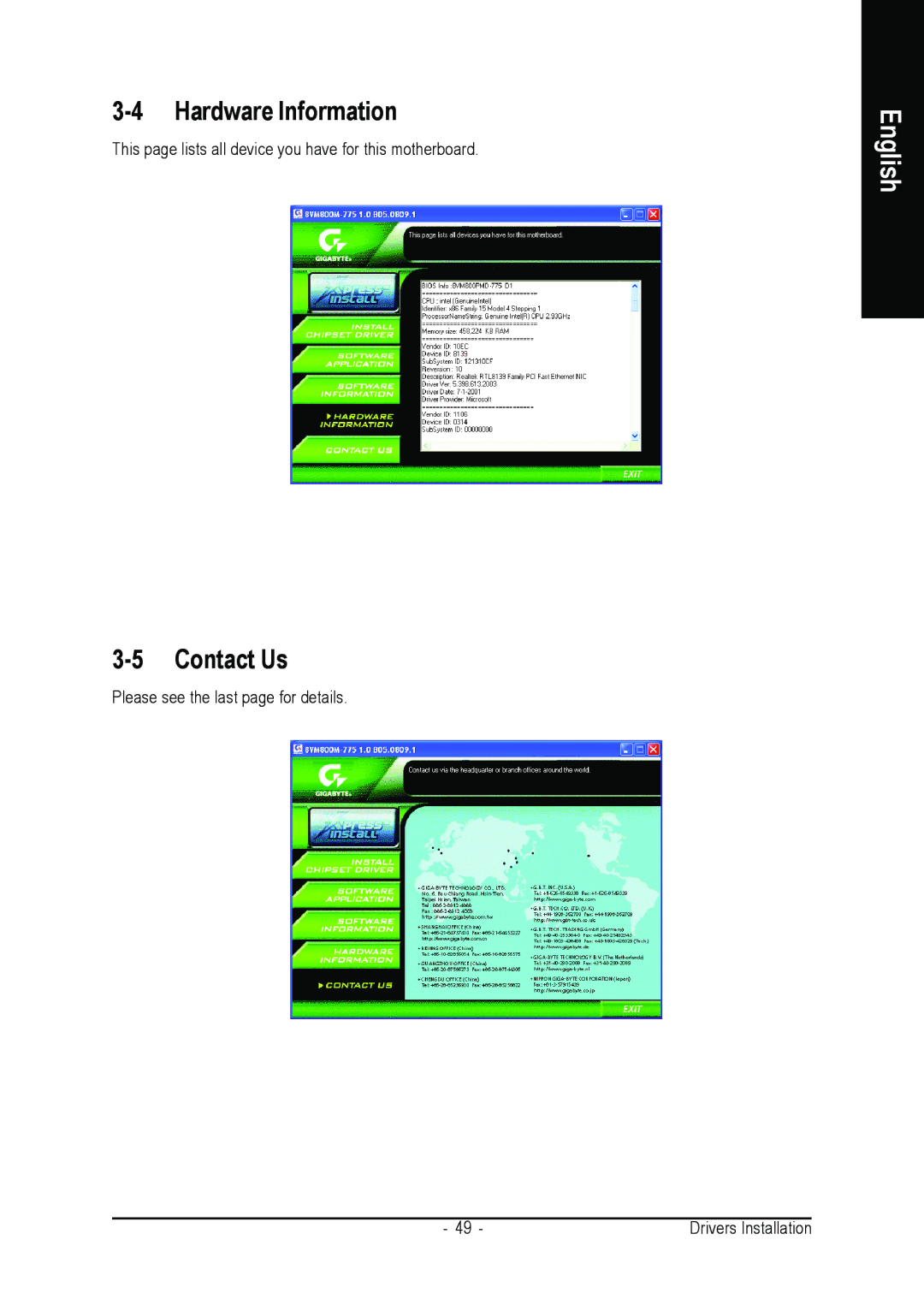 Intel GA-8VM800PMD-775 user manual Hardware Information, Contact Us 