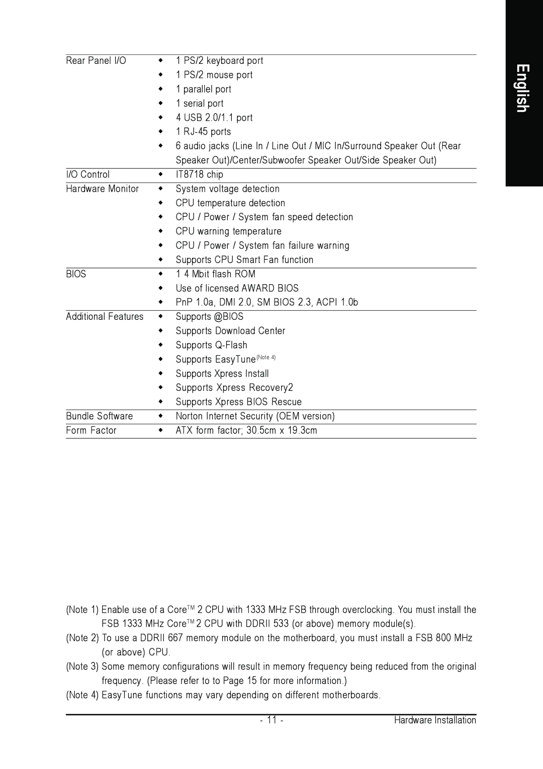 Intel GA-945PL-DS3P, GA-945PL-S3P user manual Mbit flash ROM 