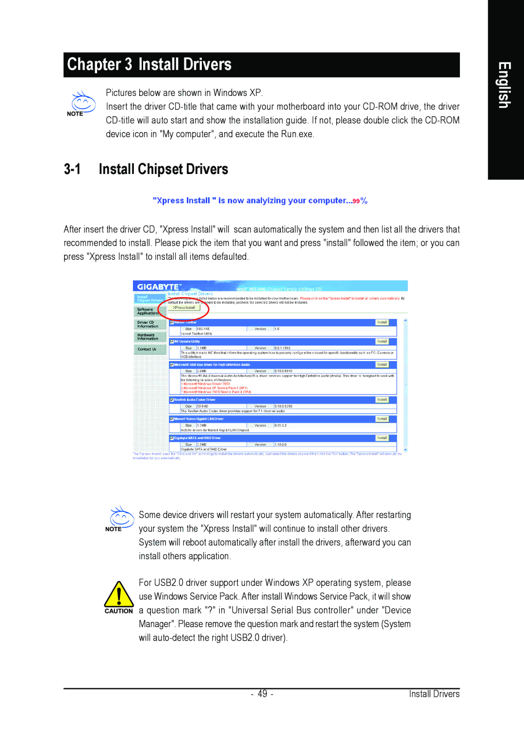 Intel GA-965P-DS3 user manual Install Drivers, Install Chipset Drivers 