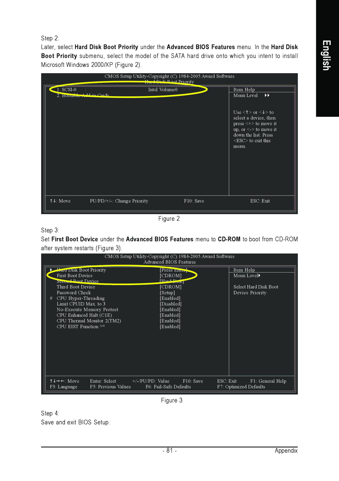 Intel GA-G1975X user manual Step Save and exit Bios Setup 