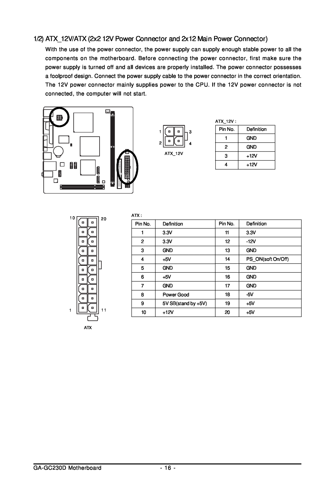 Intel user manual GA-GC230DMotherboard 