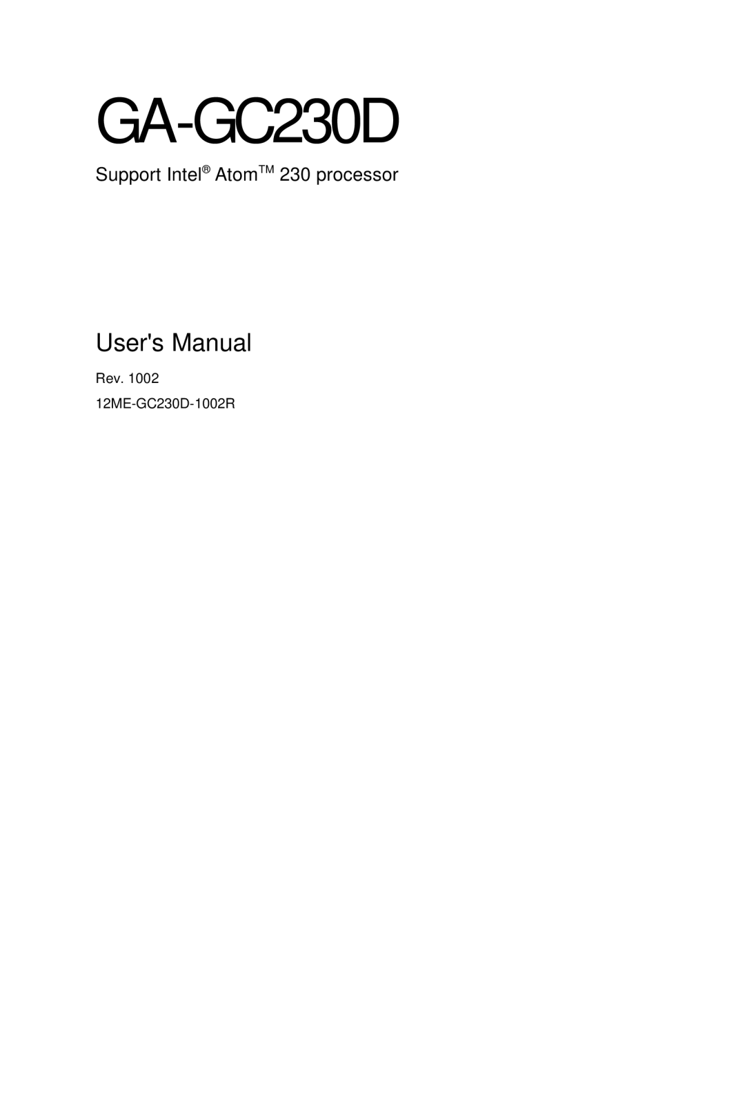 Intel GA-GC230D user manual 