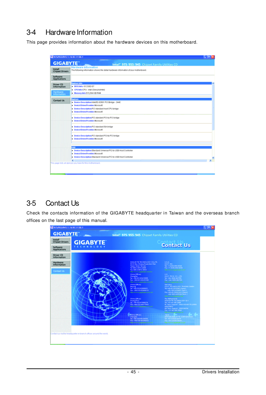 Intel GA-GC230D user manual Hardware Information, Contact Us 