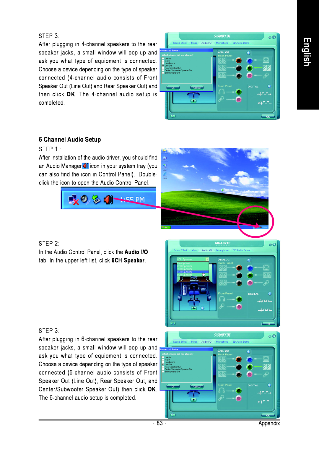 Intel GA-N650SLI-DS4 user manual English, Channel Audio Setup 
