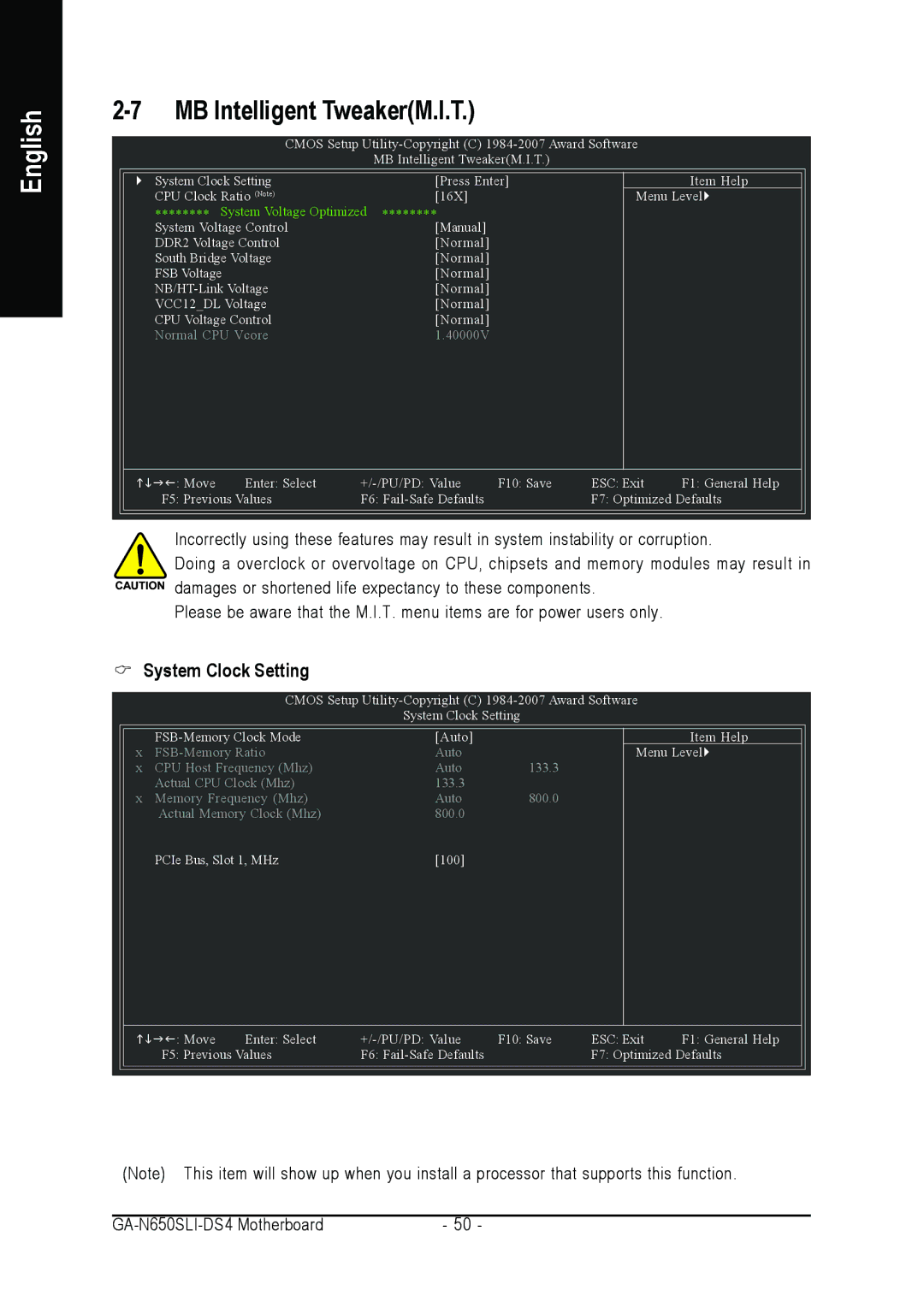 Intel GA-N650SLI-DS4 user manual MB Intelligent TweakerM.I.T, System Clock Setting 