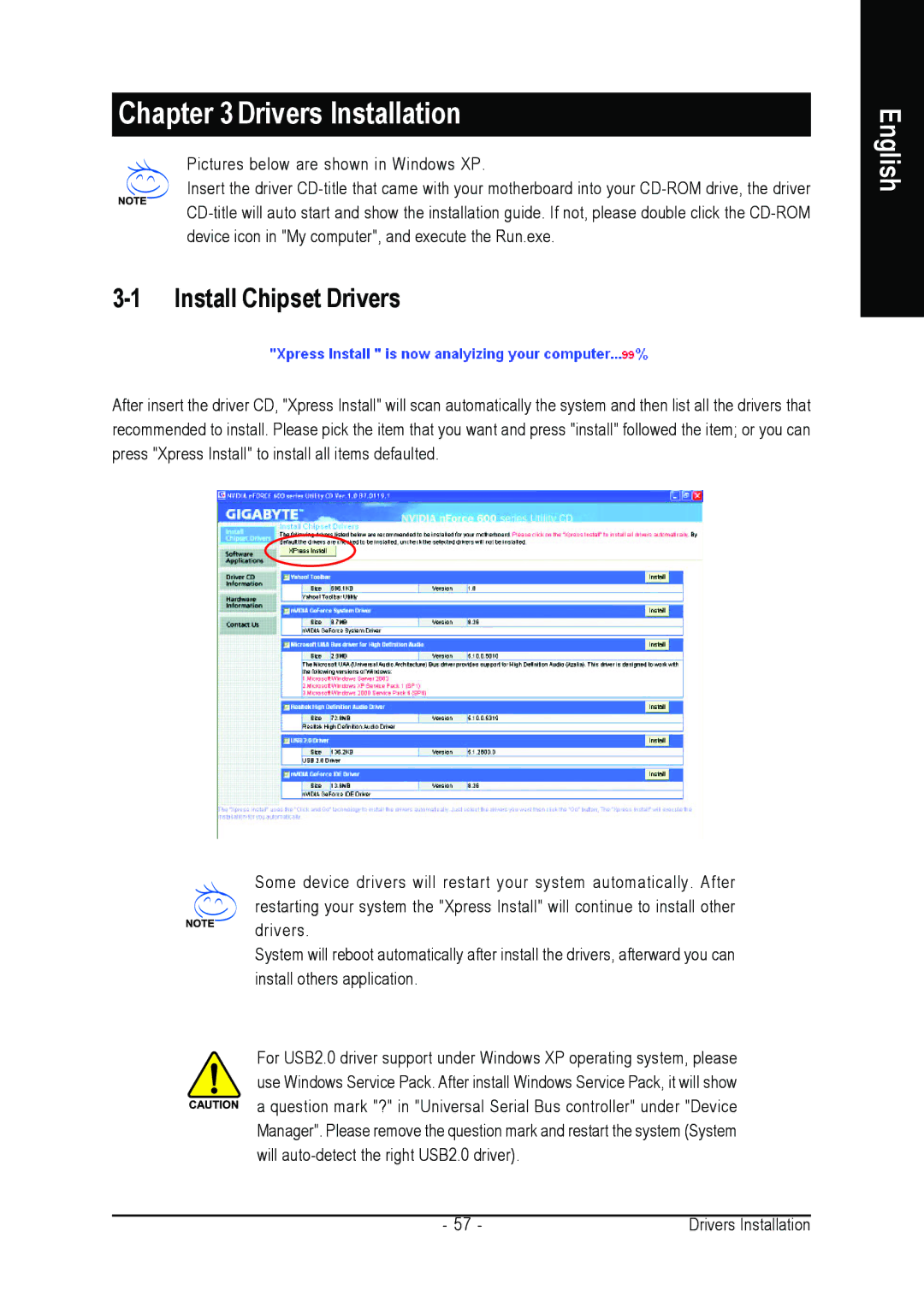 Intel GA-N650SLI-DS4 user manual Drivers Installation, Install Chipset Drivers 