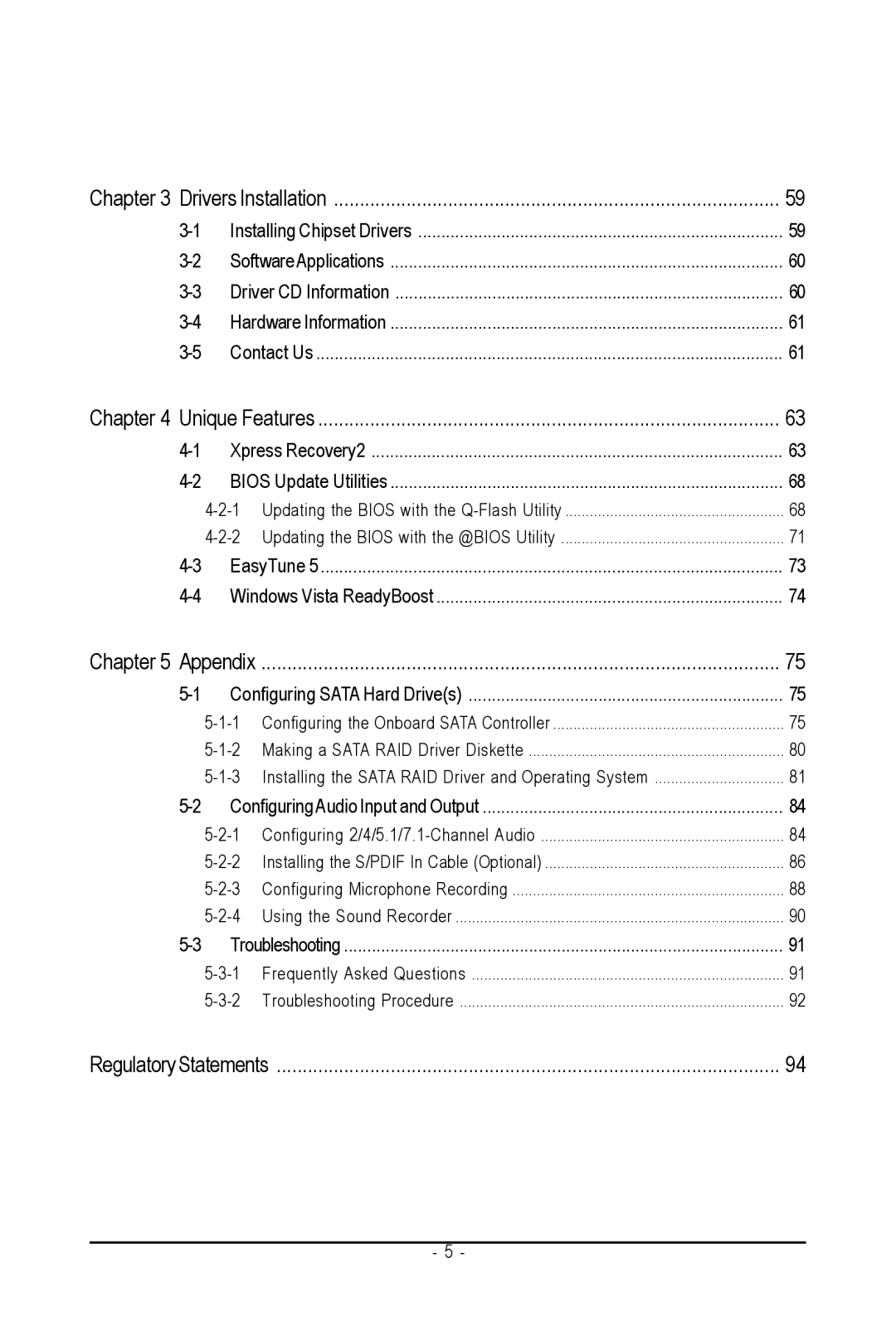 Intel GA-N650SLI-DS4L user manual Regulatory Statements 