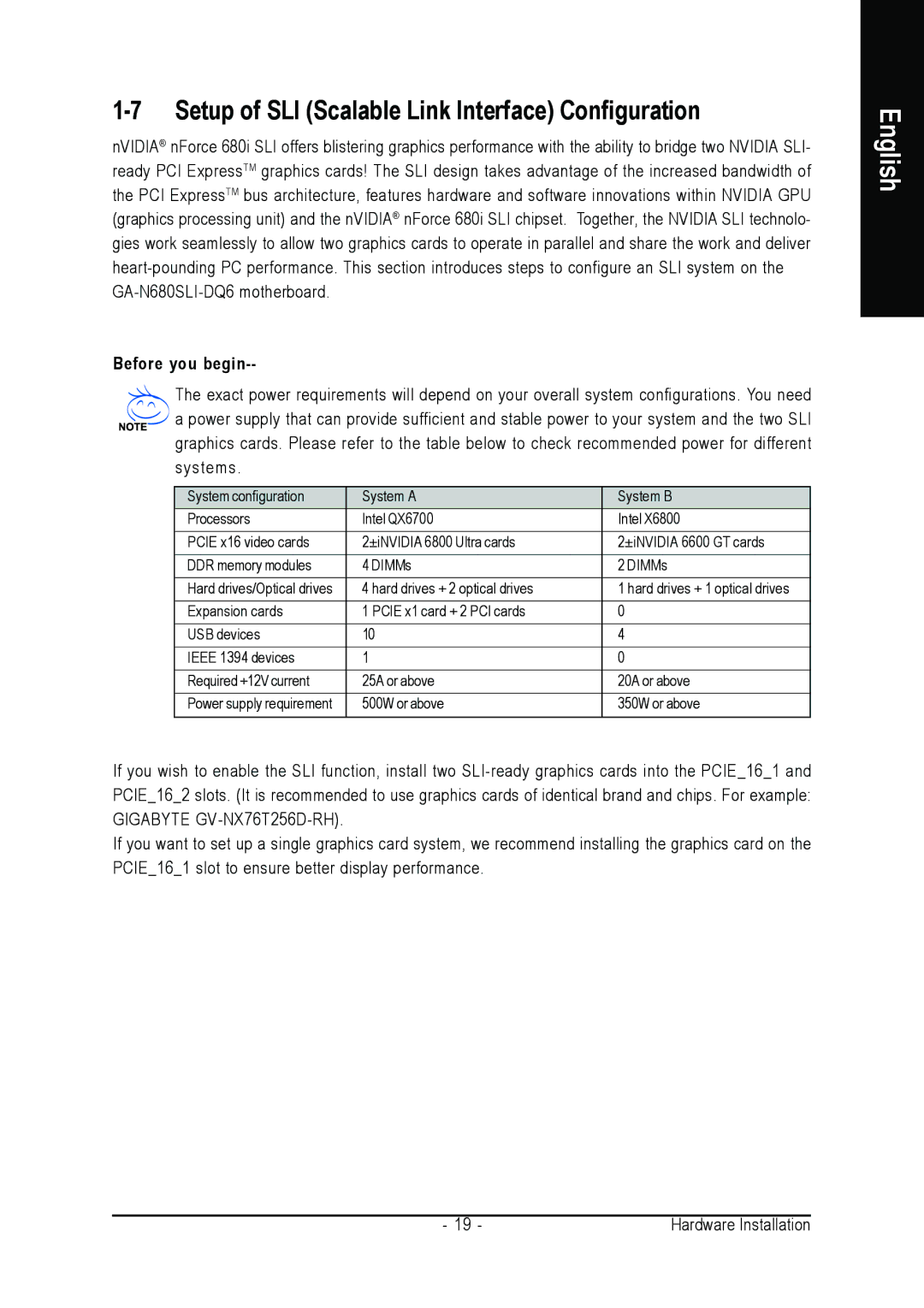 Intel GA-N680SLI-DQ6 user manual Setup of SLI Scalable Link Interface Configuration, Before you begin 