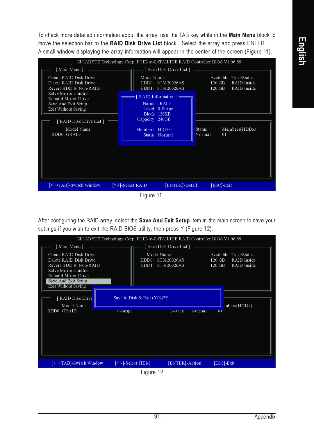 Intel GA-N680SLI-DQ6 user manual Stripe Status Normal 240 GB 