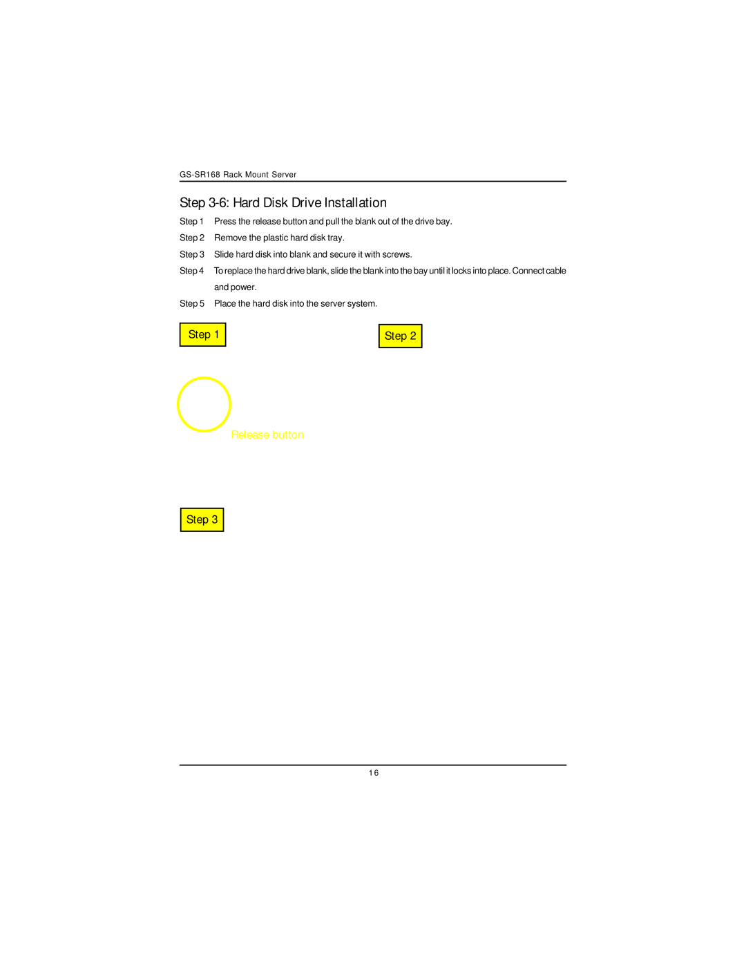 Intel GS-SR168 manual Hard Disk Drive Installation 