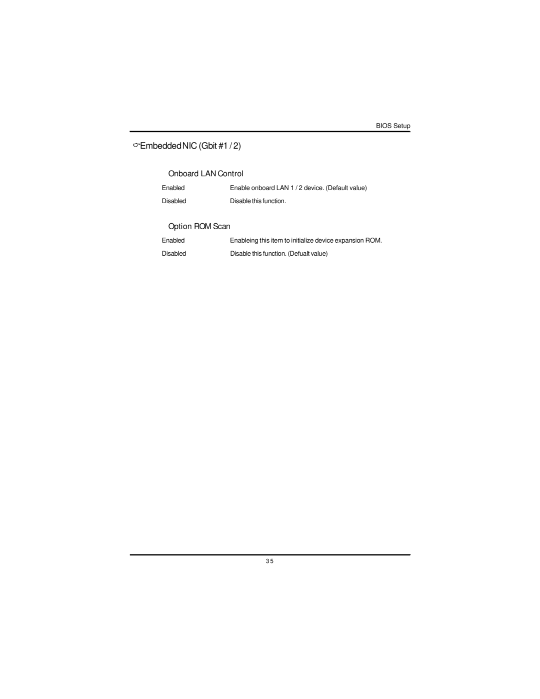 Intel GS-SR195V manual EmbeddedNIC Gbit #1, Onboard LAN Control 