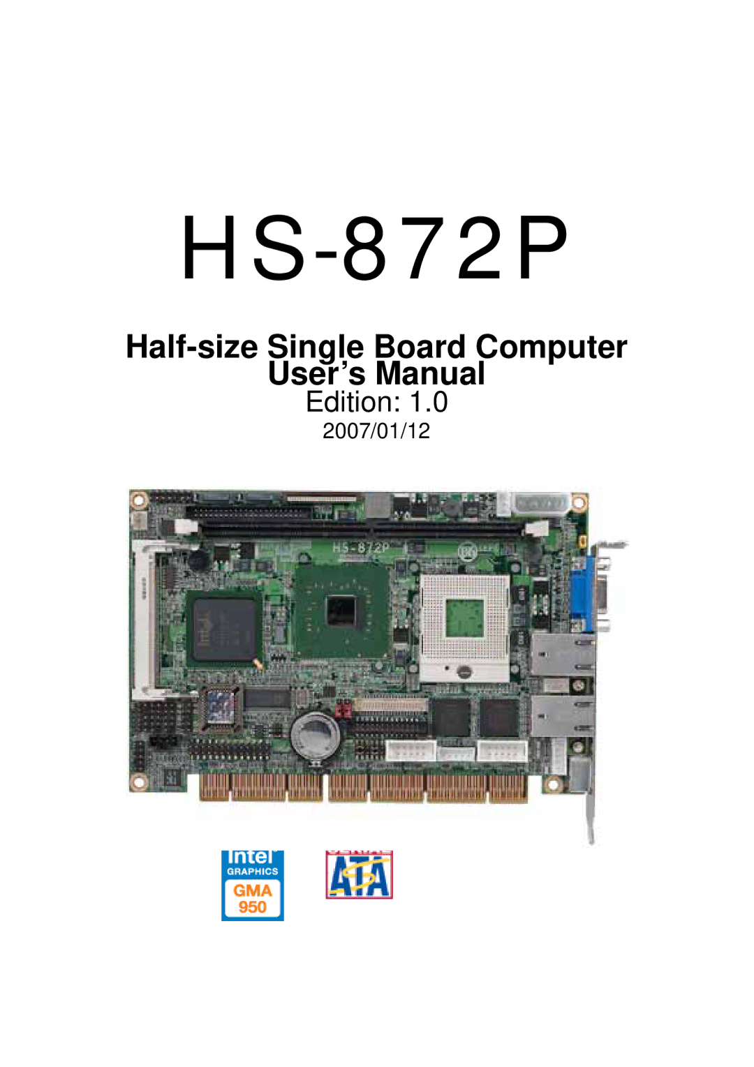 Intel half-size single board computer user manual HS-872P 