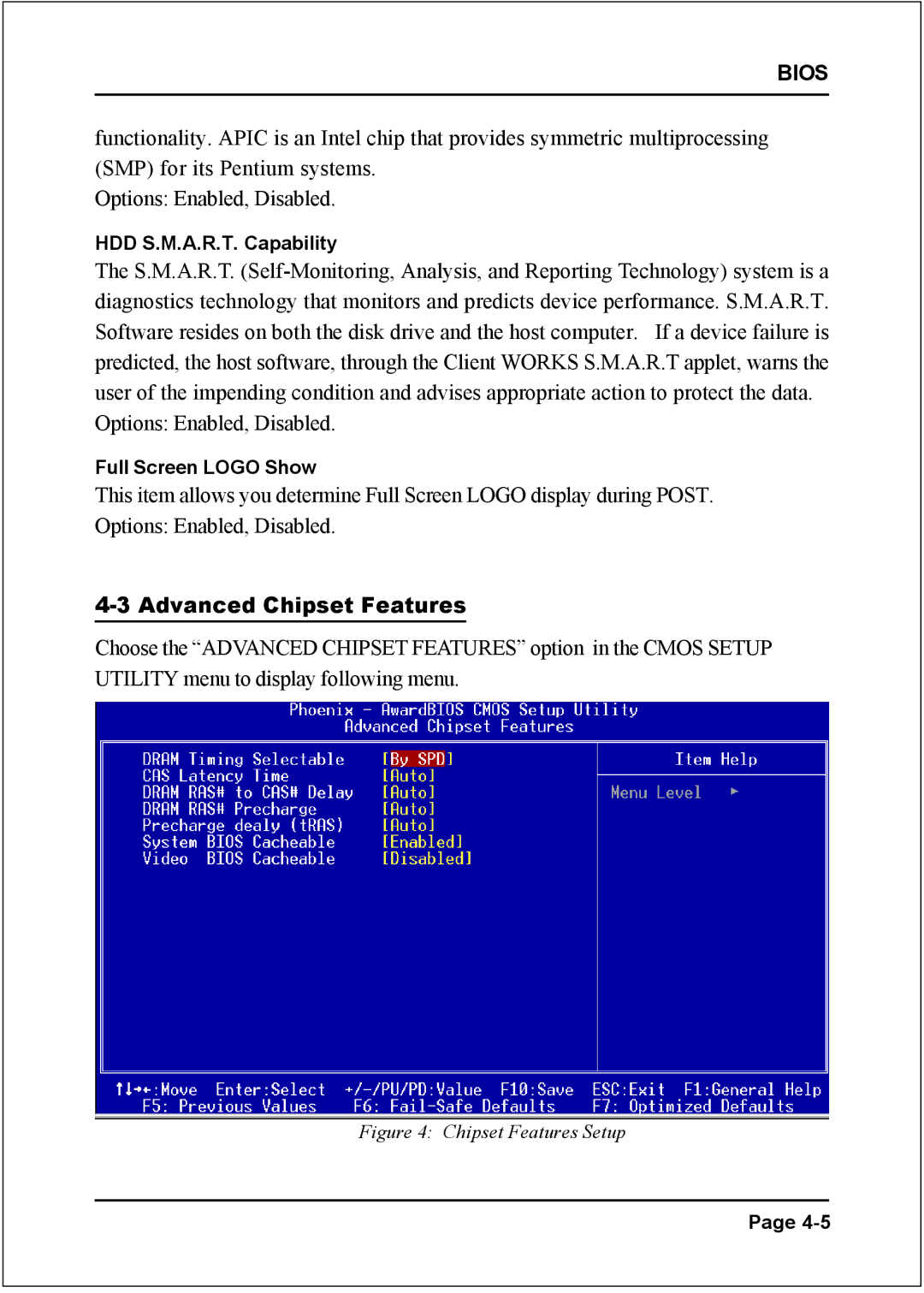 Intel I945P specifications Advanced Chipset Features, Chipset Features Setup 