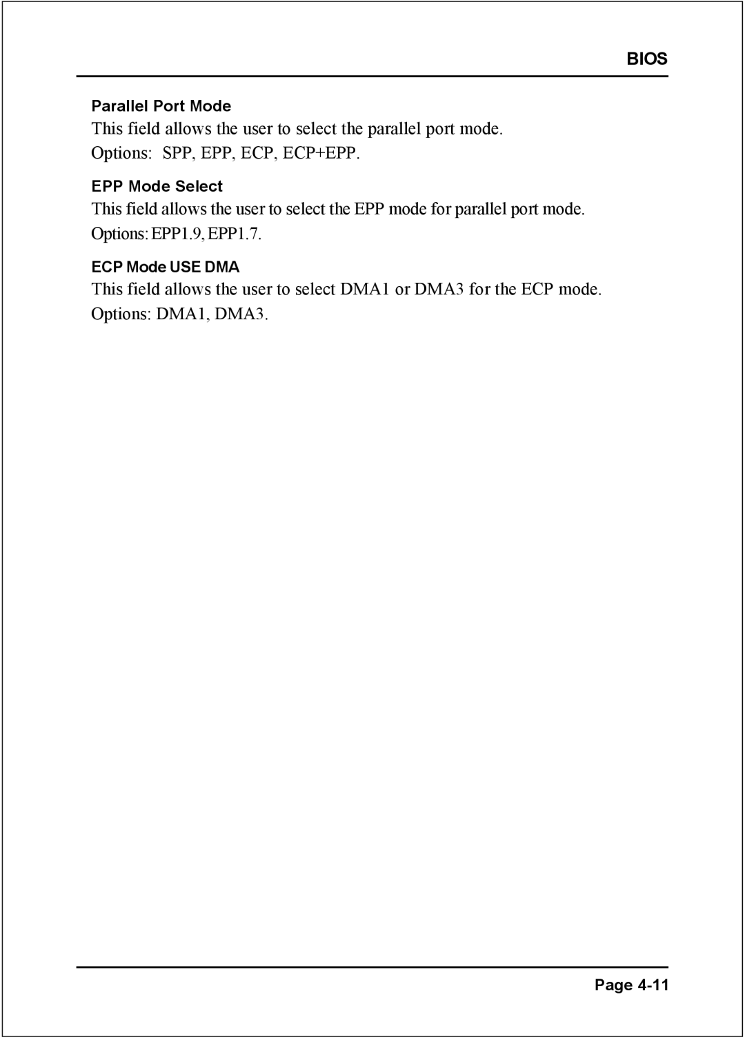 Intel I945P specifications Parallel Port Mode 