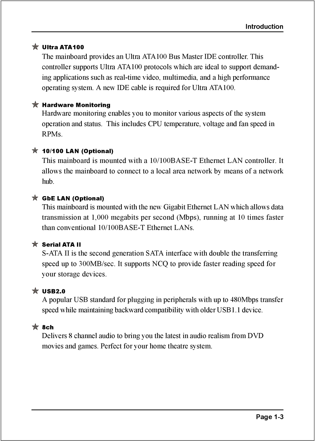 Intel I945P specifications Ultra ATA100 