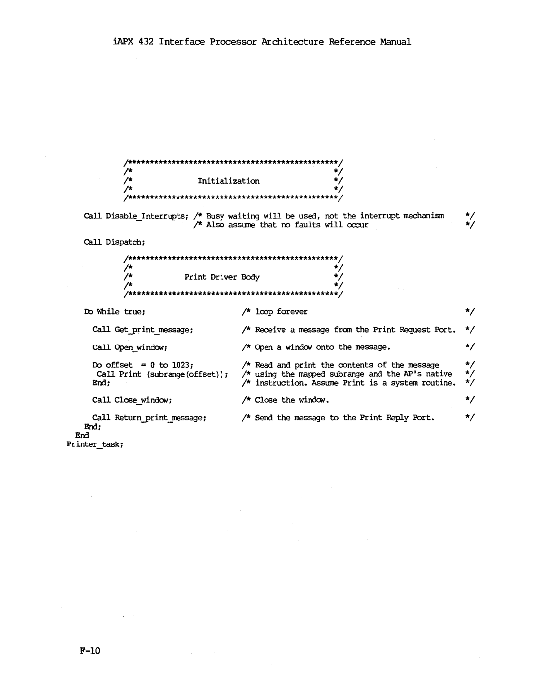 Intel iapx 432 manual Send the message to the Print Reply Port 