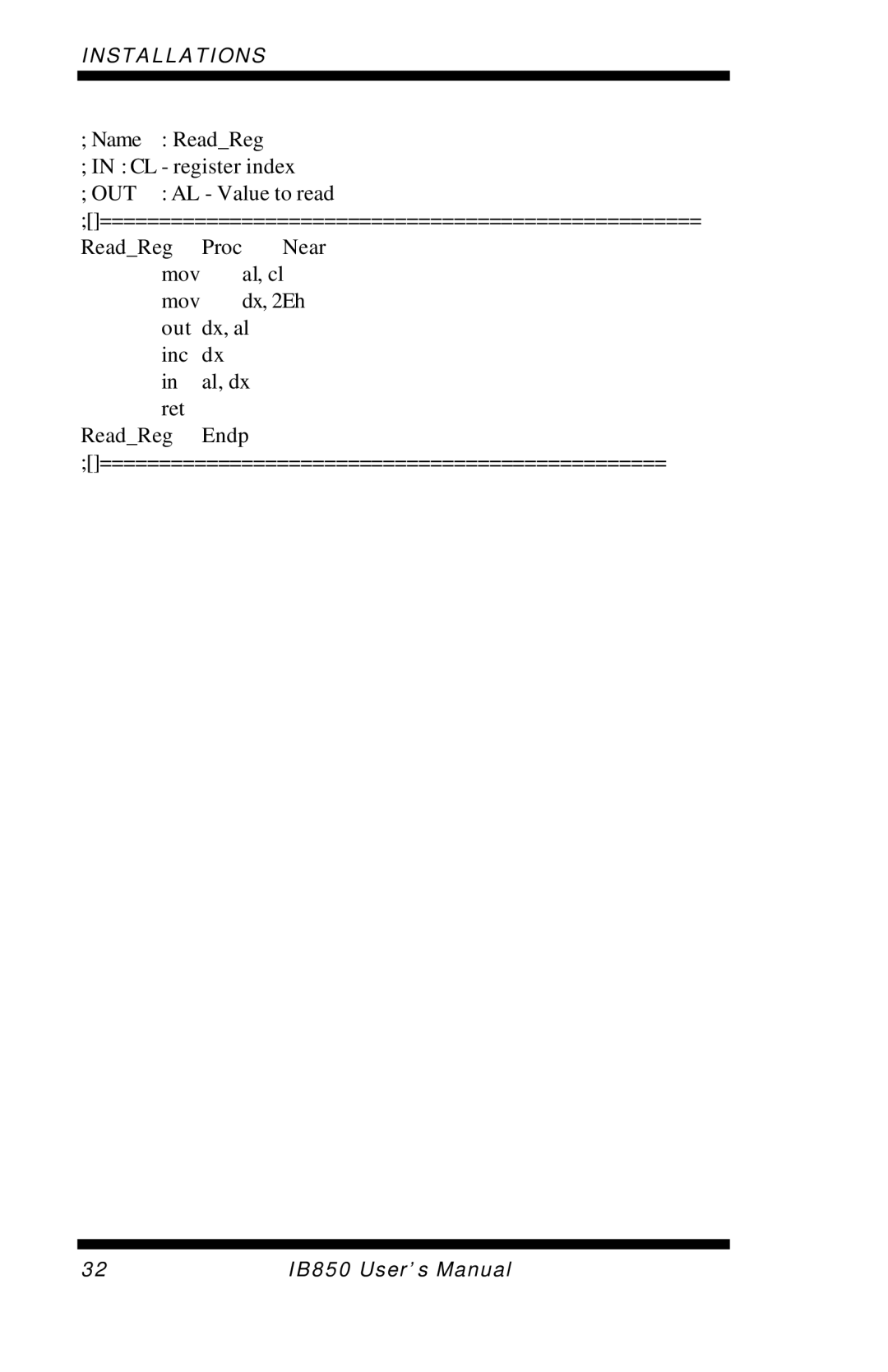 Intel IB850 user manual Installations 