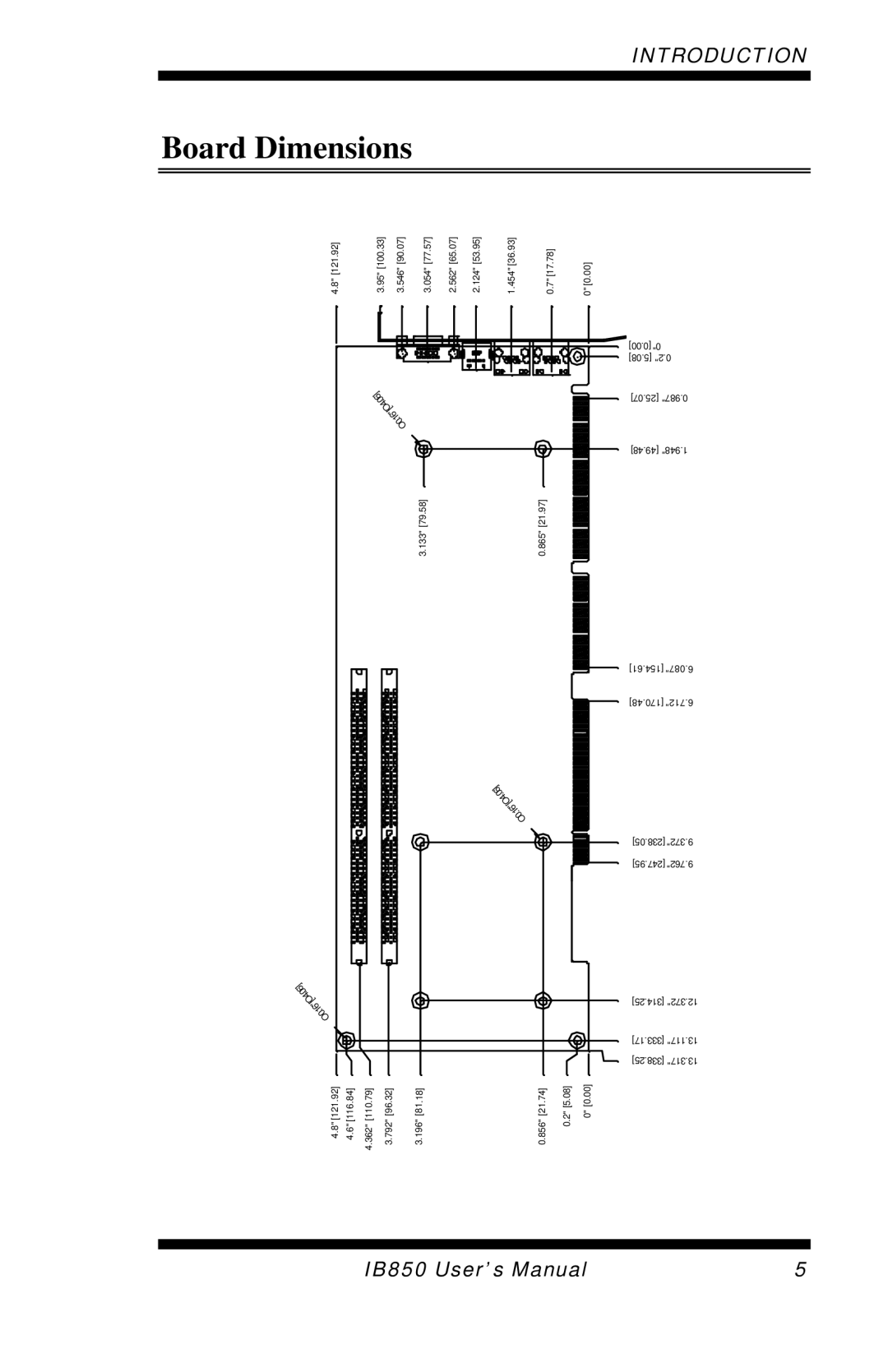 Intel IB850 user manual Board Dimensions 