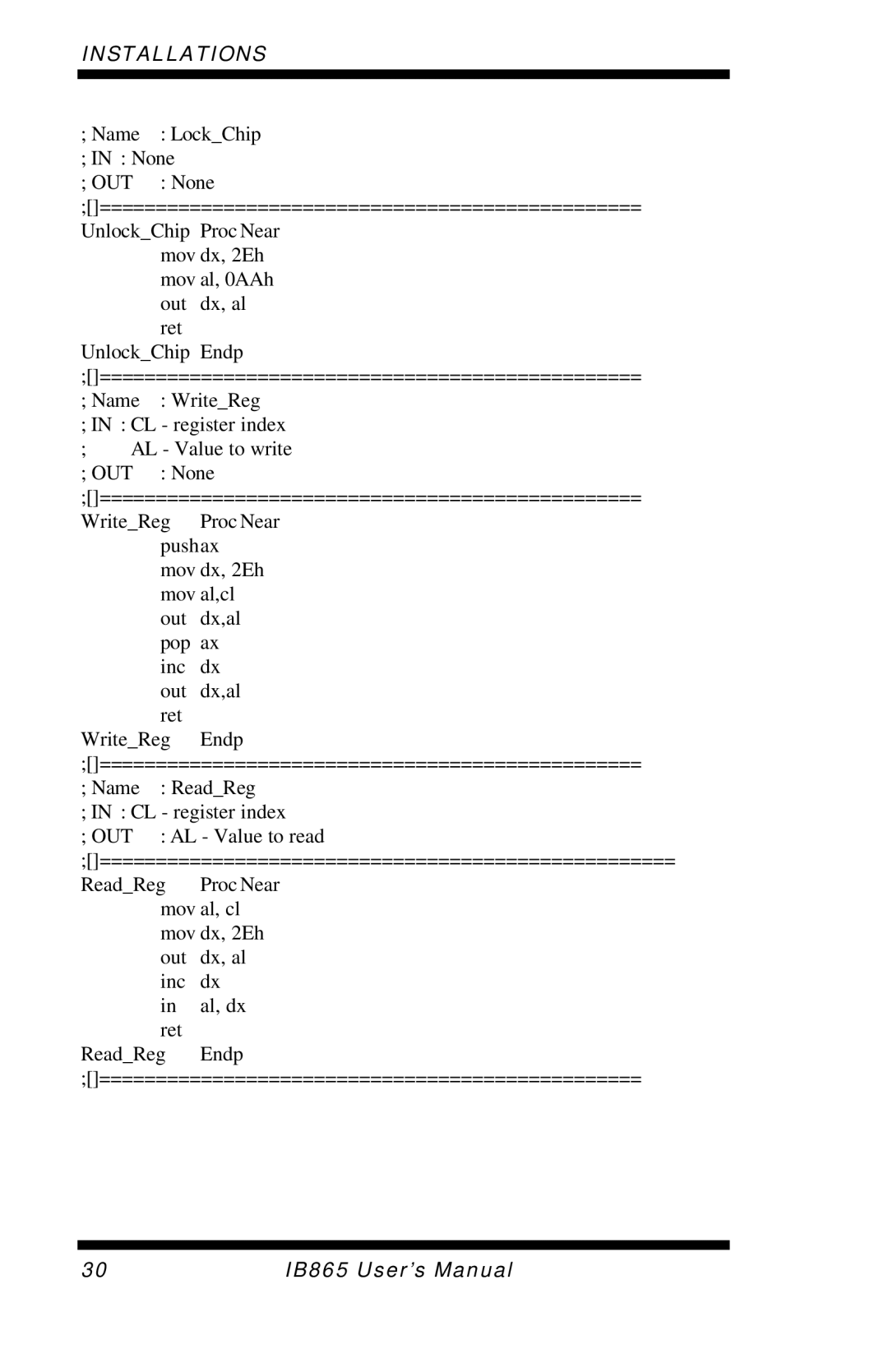 Intel IB865, 865G user manual Name LockChip None 