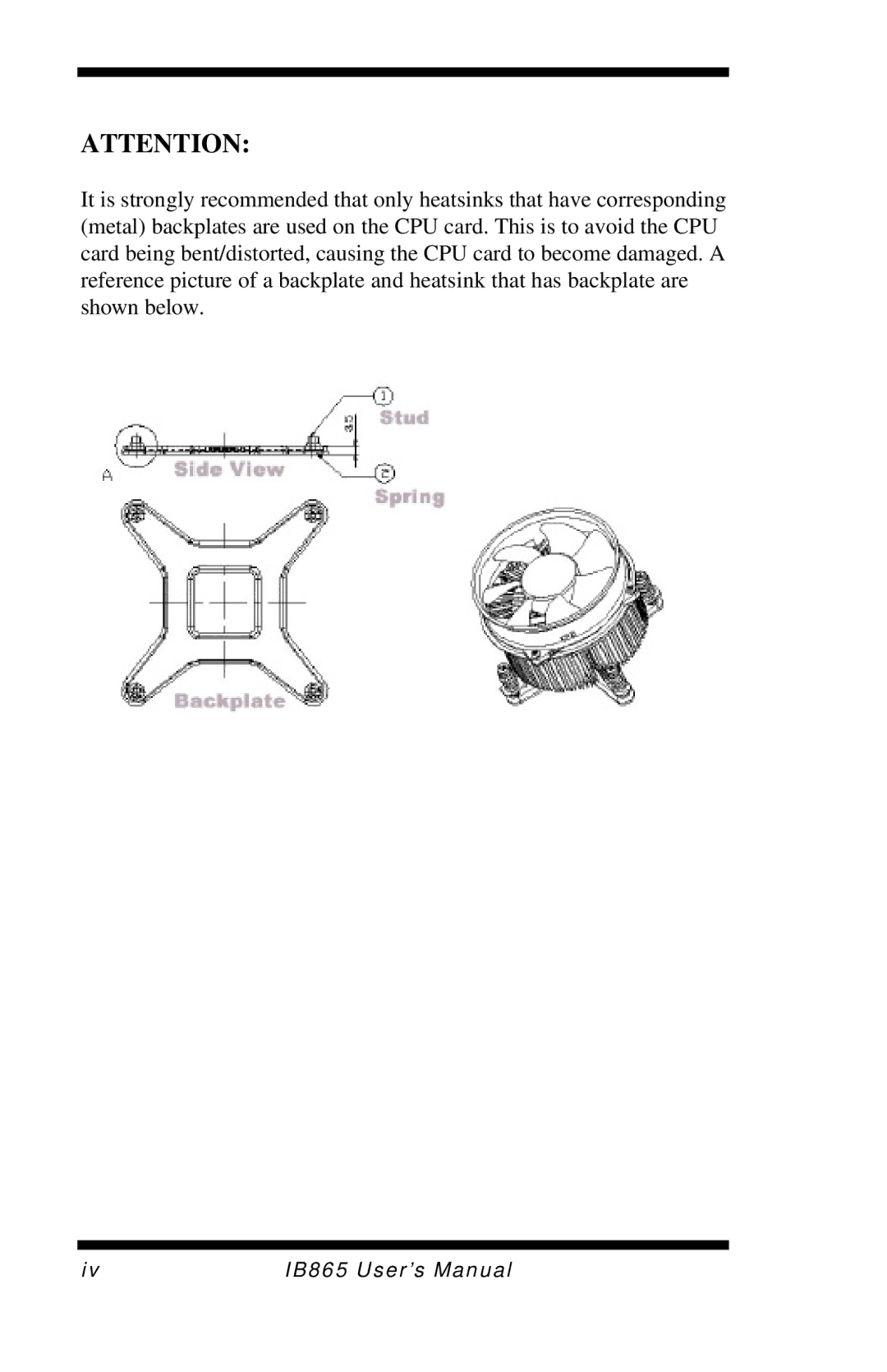 Intel 865G user manual IB865 User’s Manual 