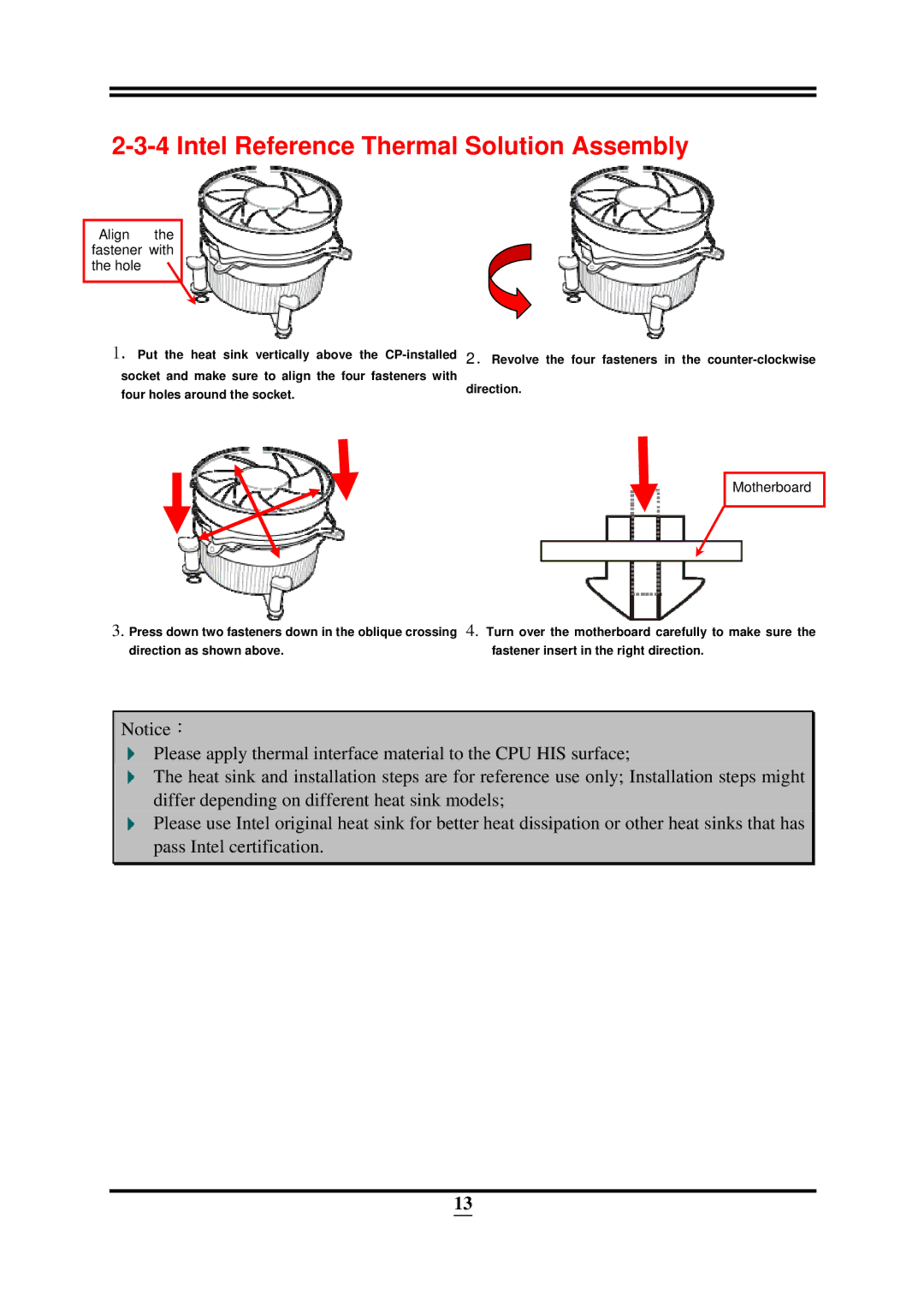 Intel ICH10R, X58 user manual Intel Reference Thermal Solution Assembly 