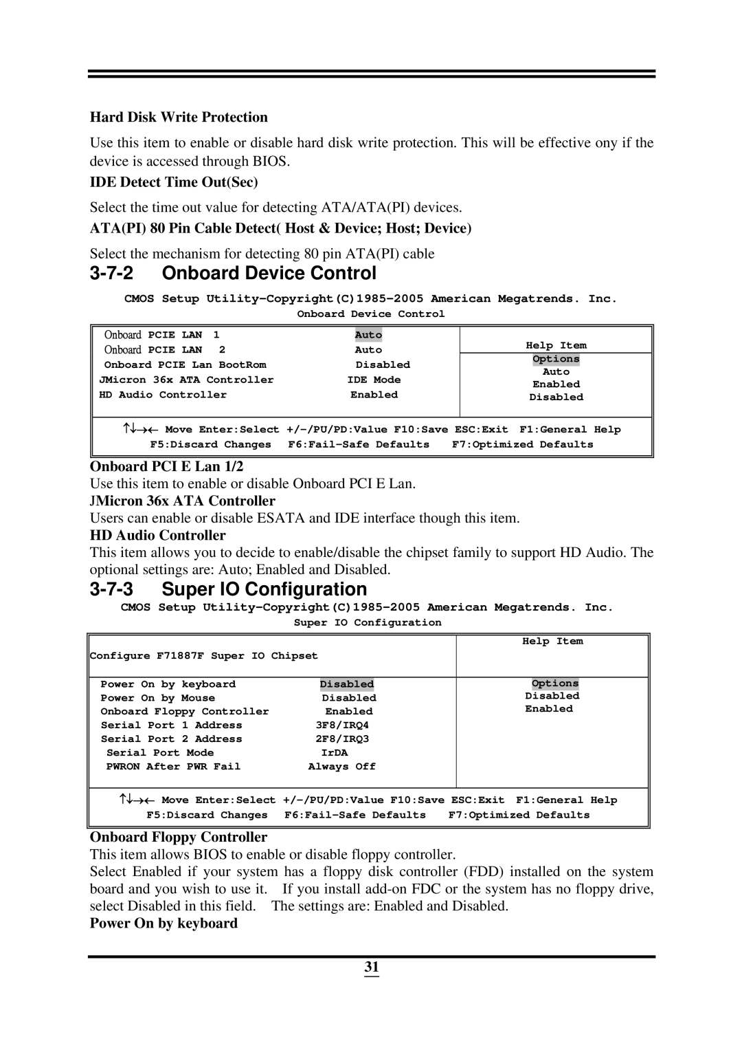 Intel ICH10R, X58 Hard Disk Write Protection, IDE Detect Time OutSec, Atapi 80 Pin Cable Detect Host & Device Host Device 