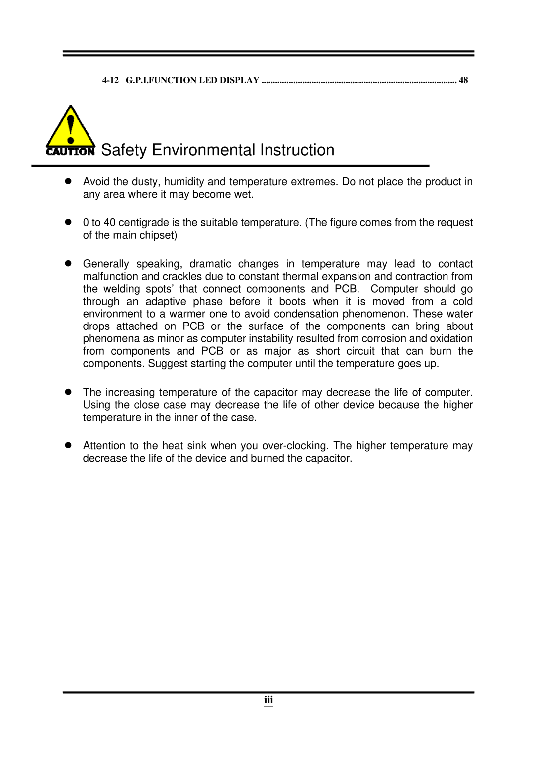 Intel ICH10R, X58 user manual Safety Environmental Instruction, Iii 