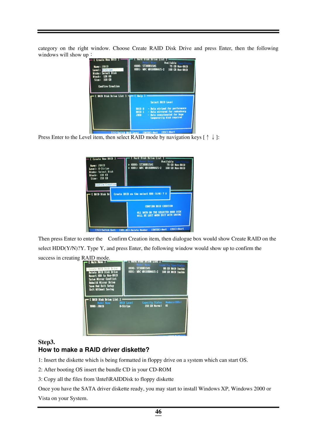 Intel X58, ICH10R user manual How to make a RAID driver diskette? 