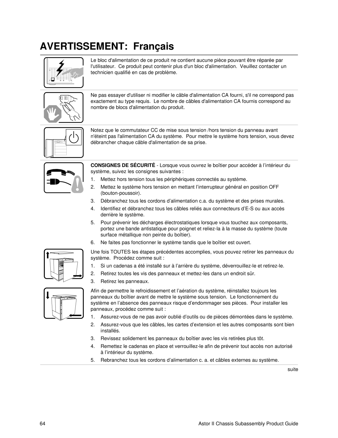 Intel II manual Avertissement Français 