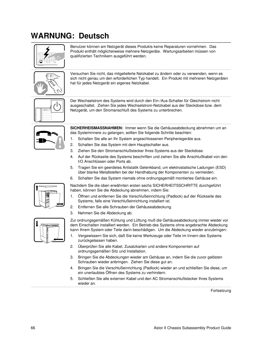 Intel II manual Warnung Deutsch 