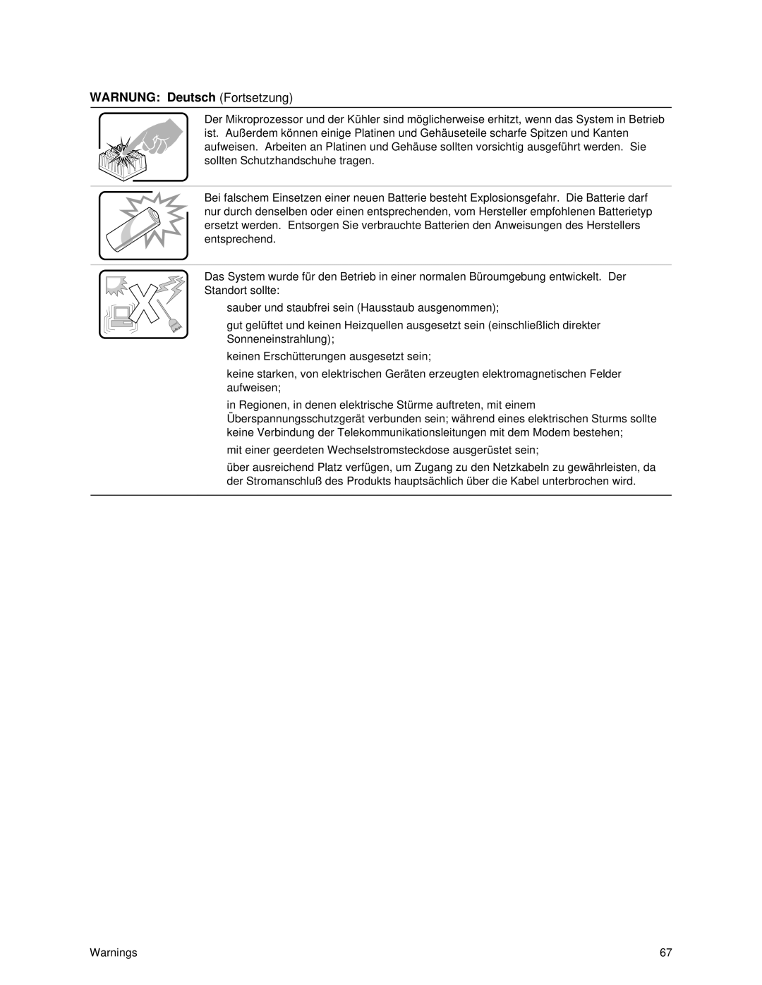 Intel II manual Warnung Deutsch Fortsetzung 