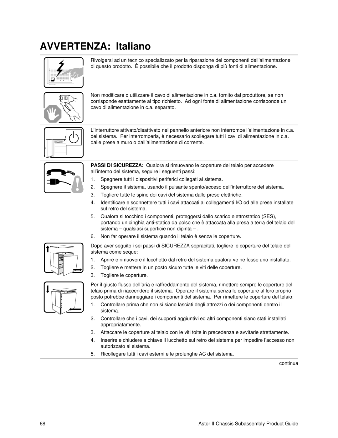 Intel II manual Avvertenza Italiano 