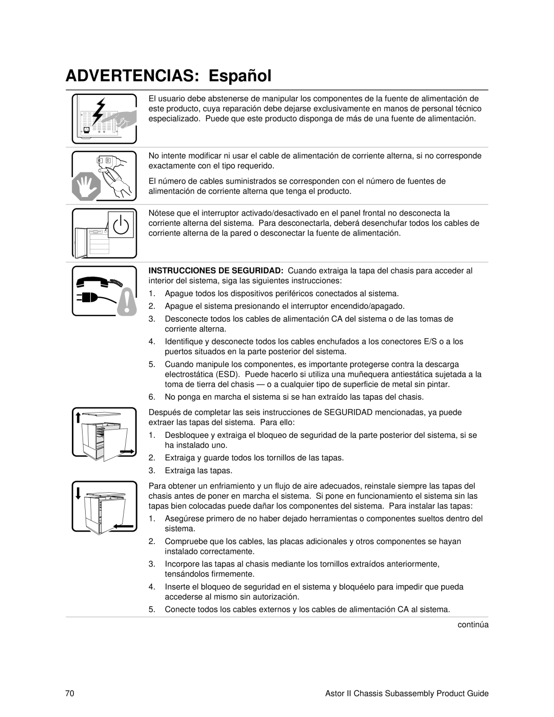 Intel II manual Advertencias Español 