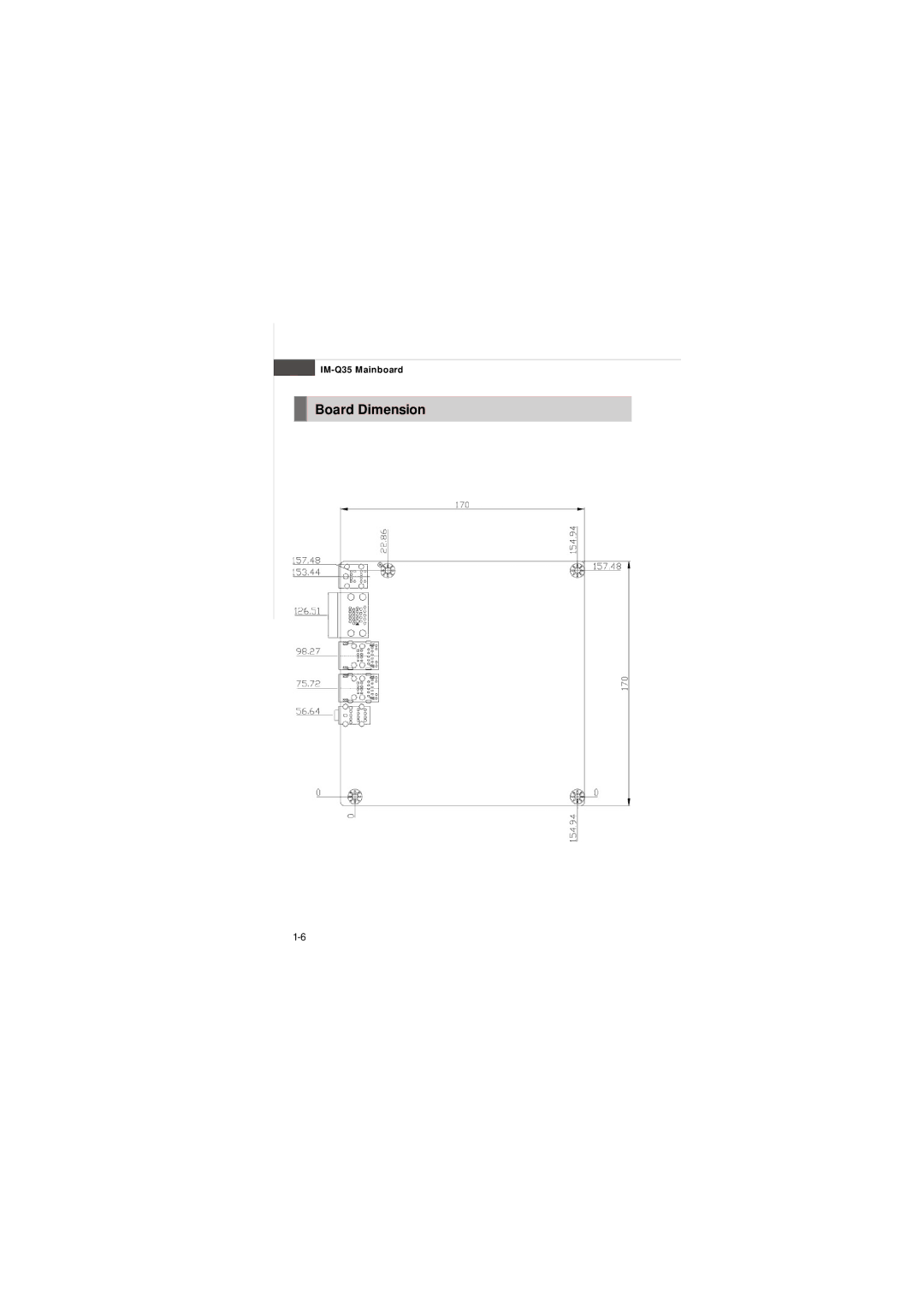 Intel IM-Q35 Series manual Board Dimension 