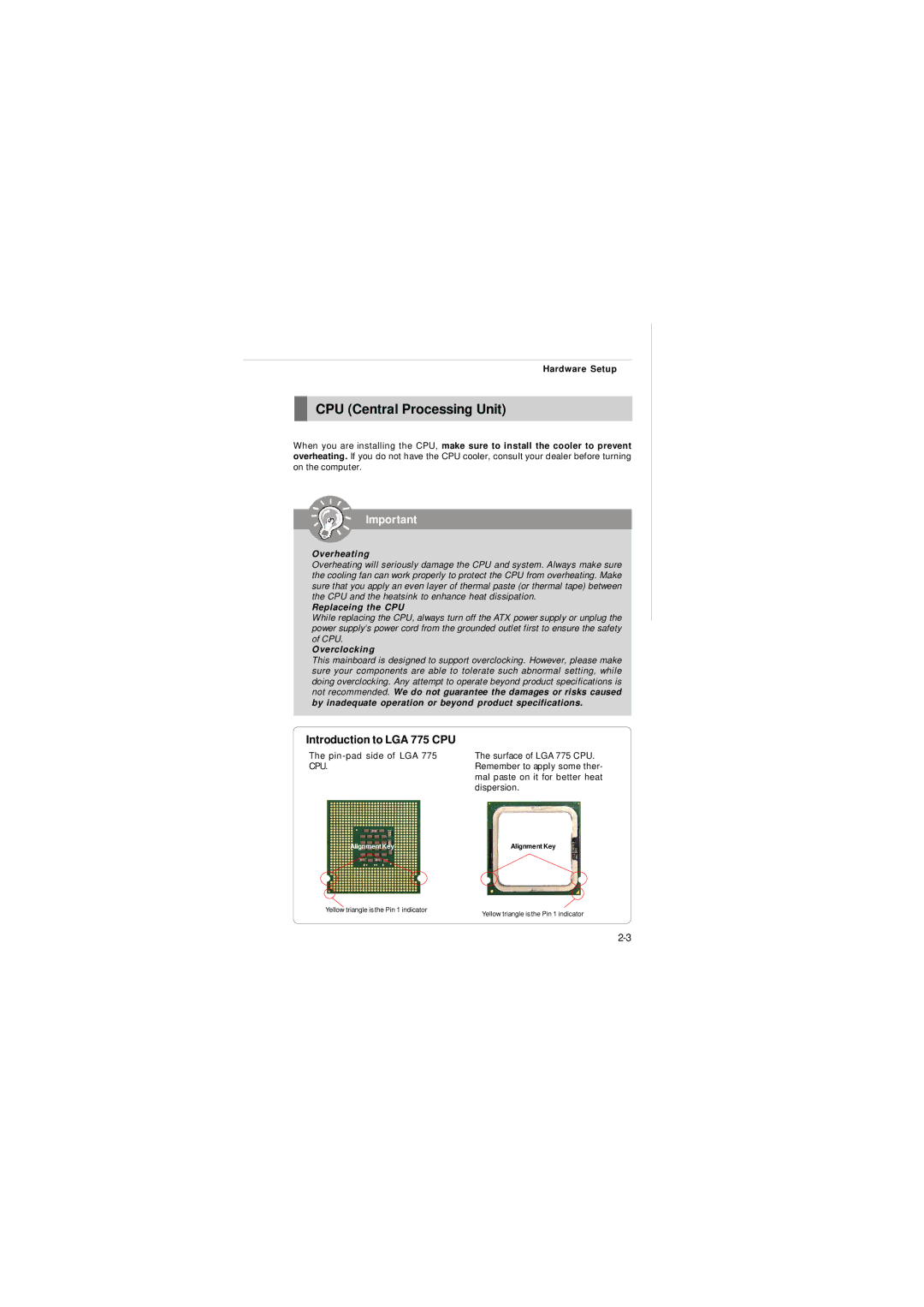 Intel IM-Q35 Series manual CPU Central Processing Unit, Introduction to LGA 775 CPU 