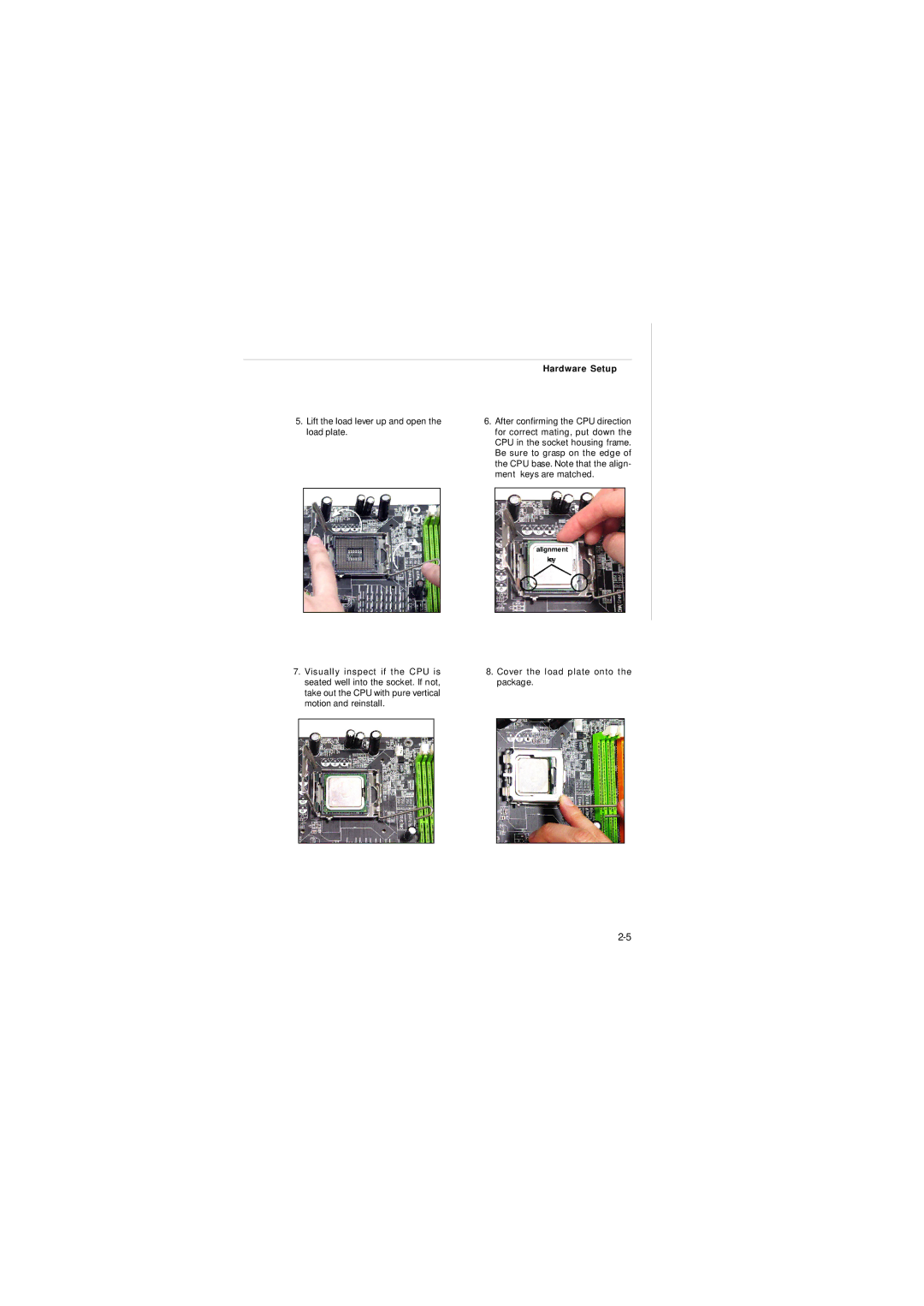 Intel IM-Q35 Series manual Lift the load lever up and open the load plate 