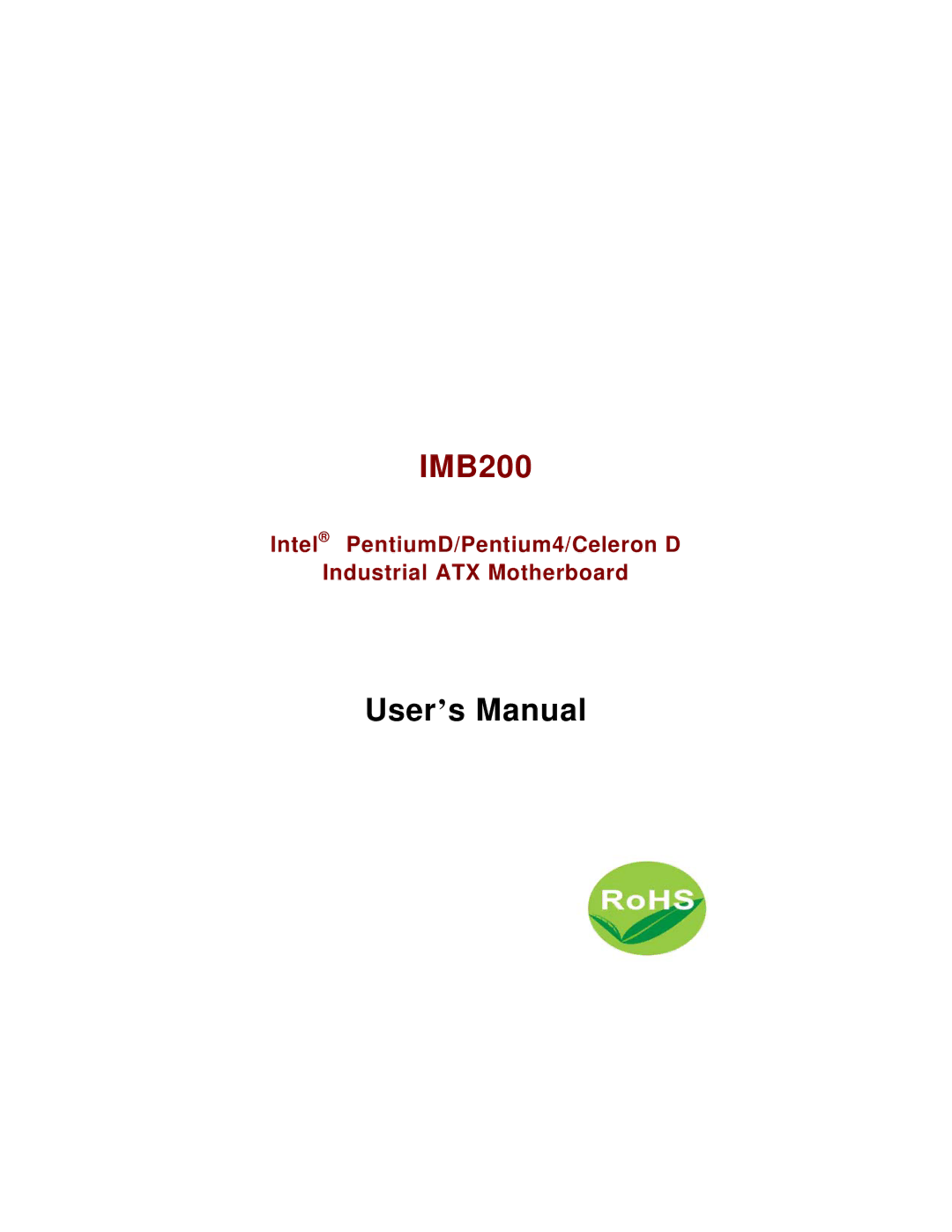 Intel IMB200VGE user manual 