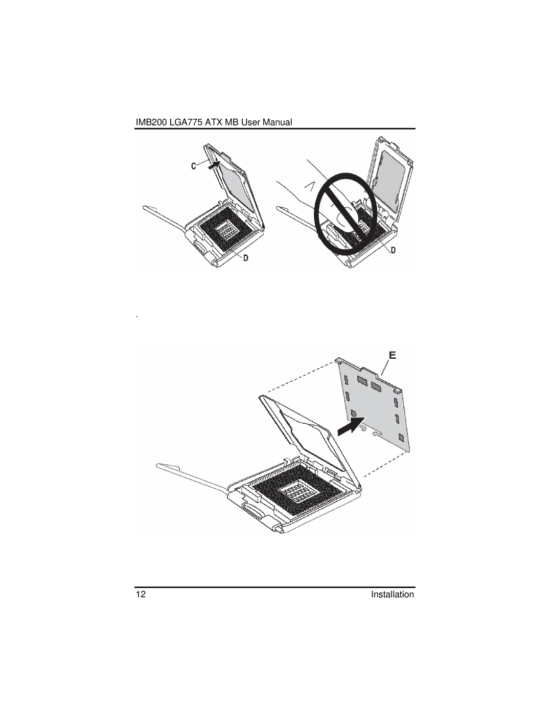 Intel IMB200VGE user manual Installation 