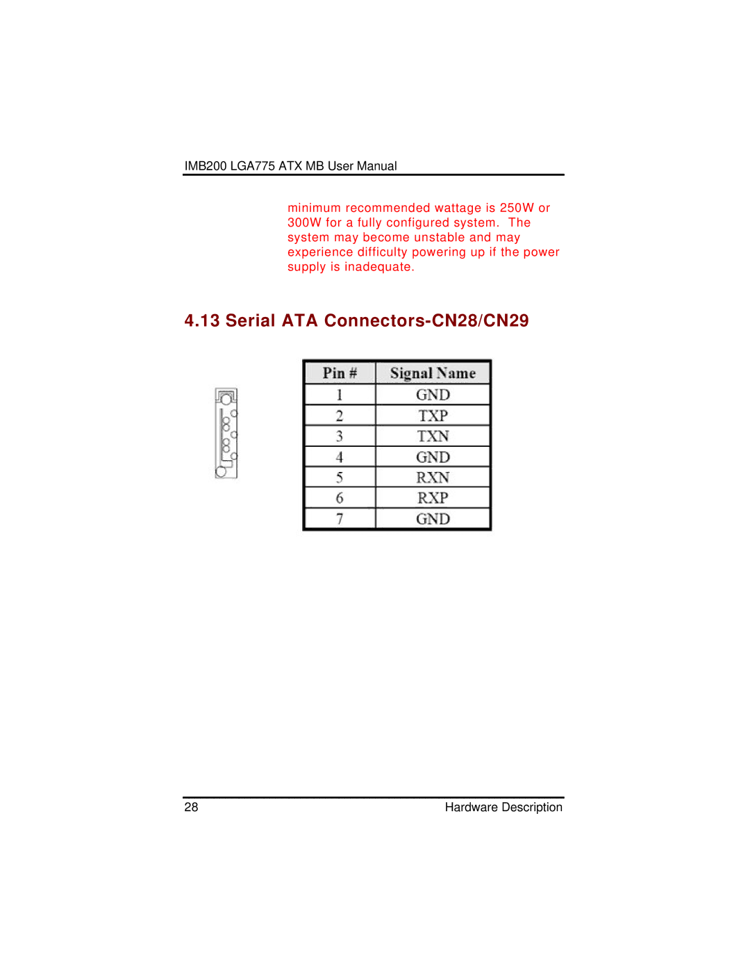 Intel IMB200VGE user manual Serial ATA Connectors-CN28/CN29 