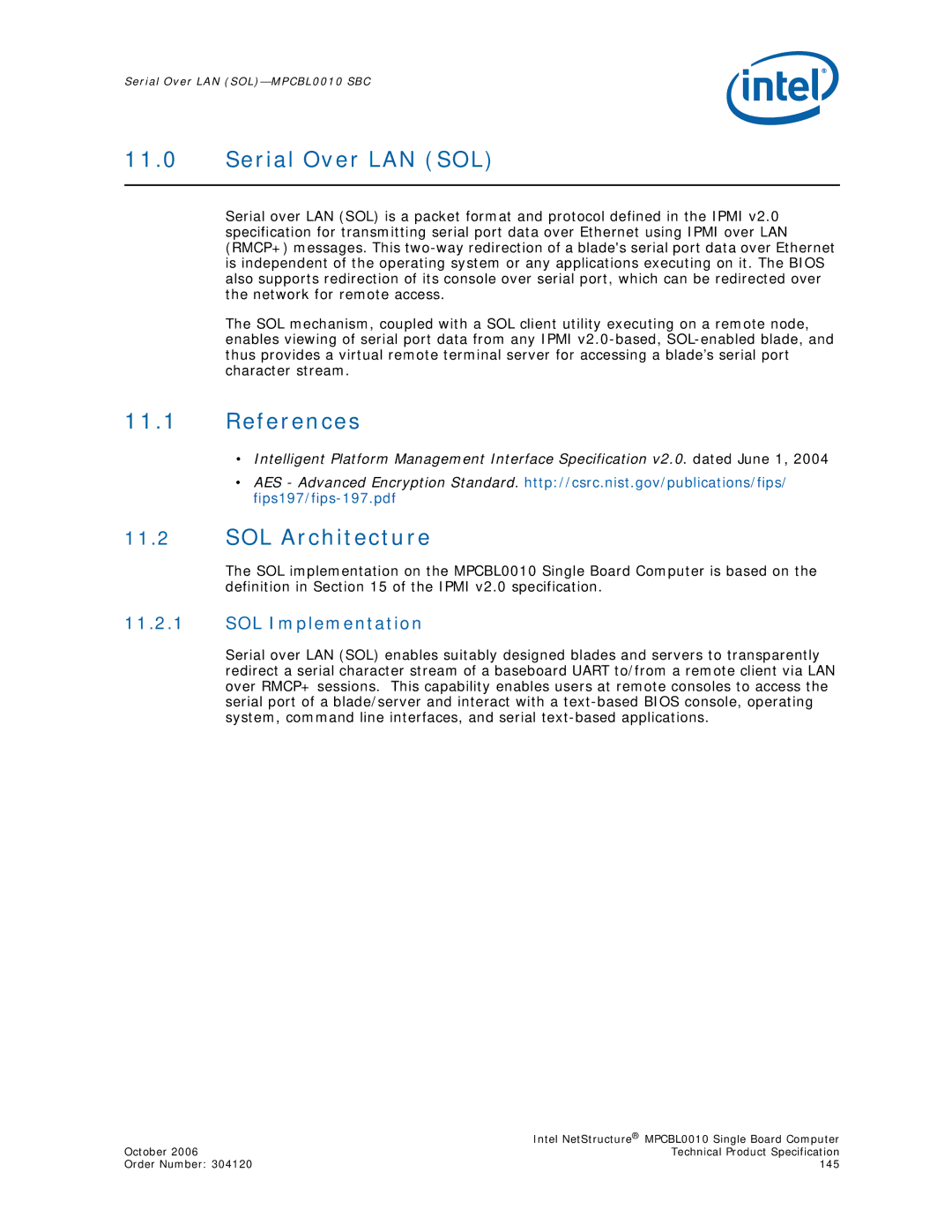 Intel MPCBL0010 manual Serial Over LAN SOL, References, SOL Architecture, SOL Implementation 