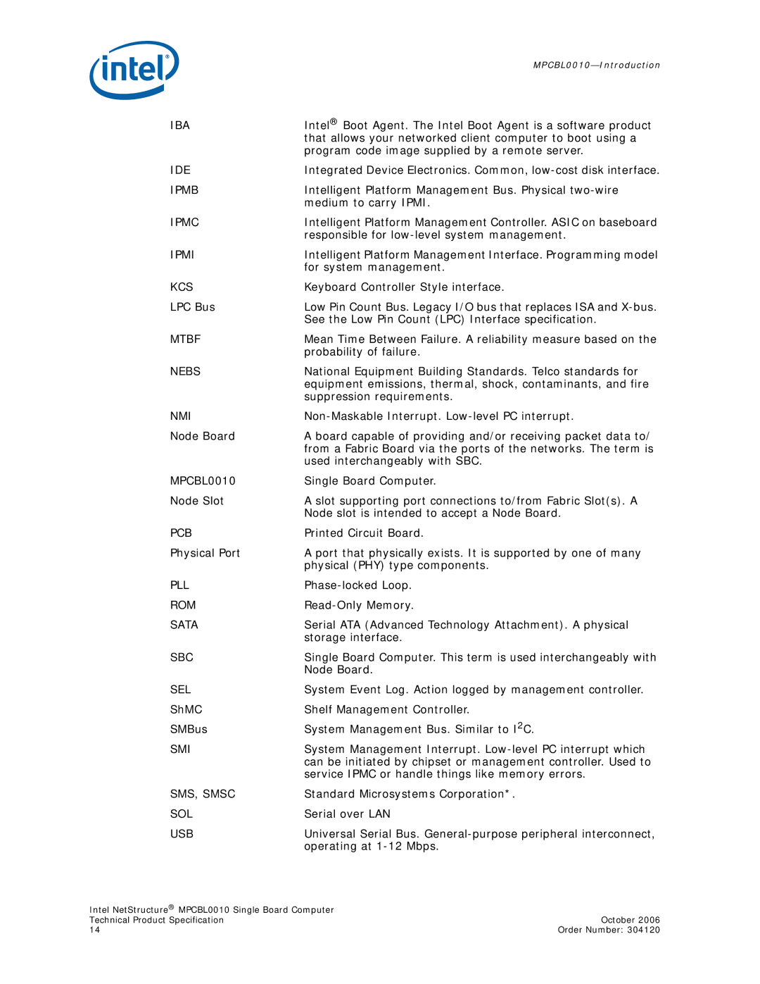 Intel Intel NetStructure Single Board Computer manual That allows your networked client computer to boot using a, LPC Bus 