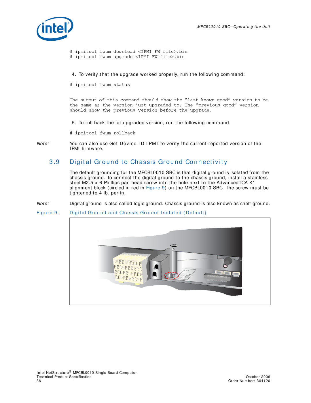 Intel Intel NetStructure Single Board Computer, MPCBL0010 manual Digital Ground to Chassis Ground Connectivity 