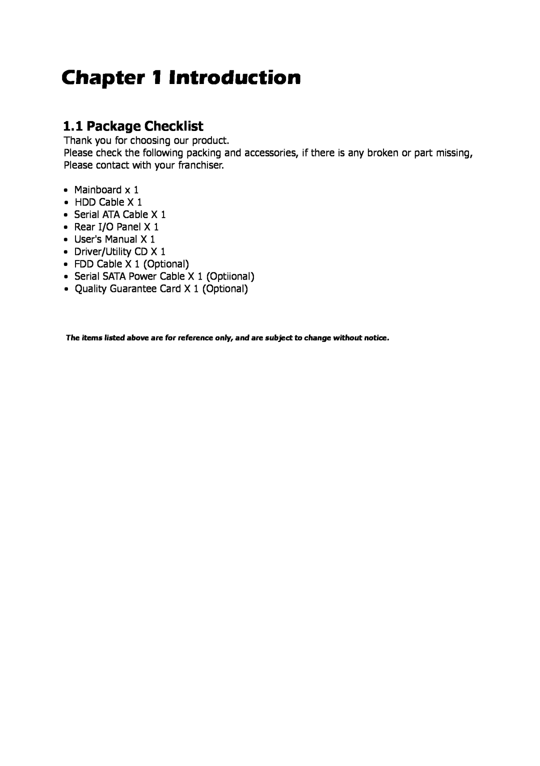 Intel 88ENEP3S00, Intel P35/P31 Socket LGA775 Processor Mainboard user manual Introduction, Package Checklist 