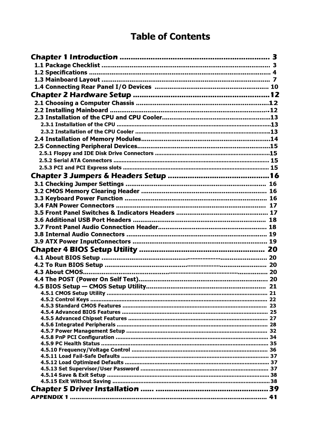 Intel Intel P35/P31 Socket LGA775 Processor Mainboard, 88ENEP3S00 user manual Table of Contents 