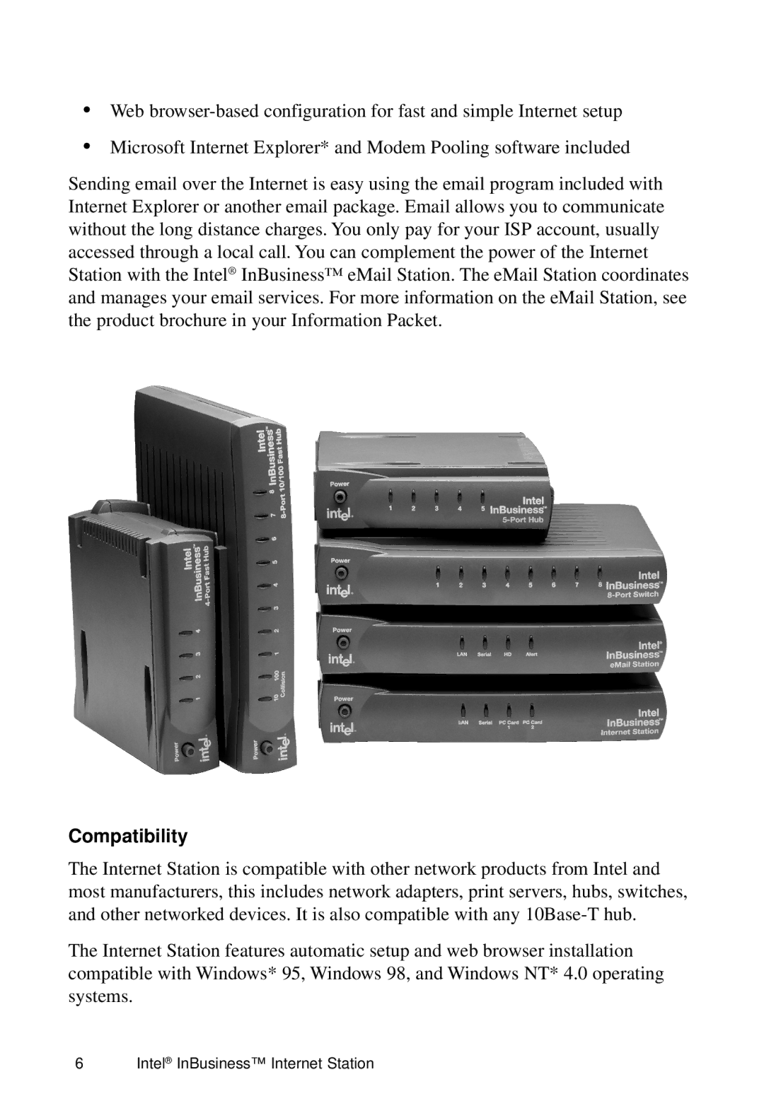 Intel Internet Station manual Compatibility 