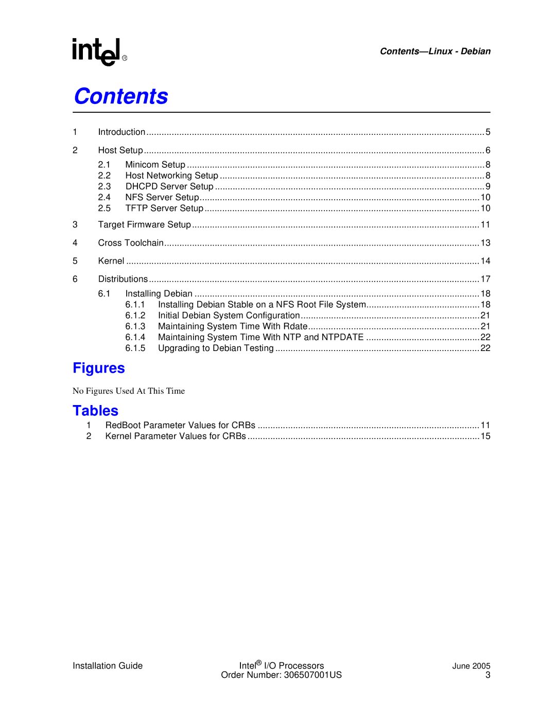 Intel I/O Processor manual Contents 