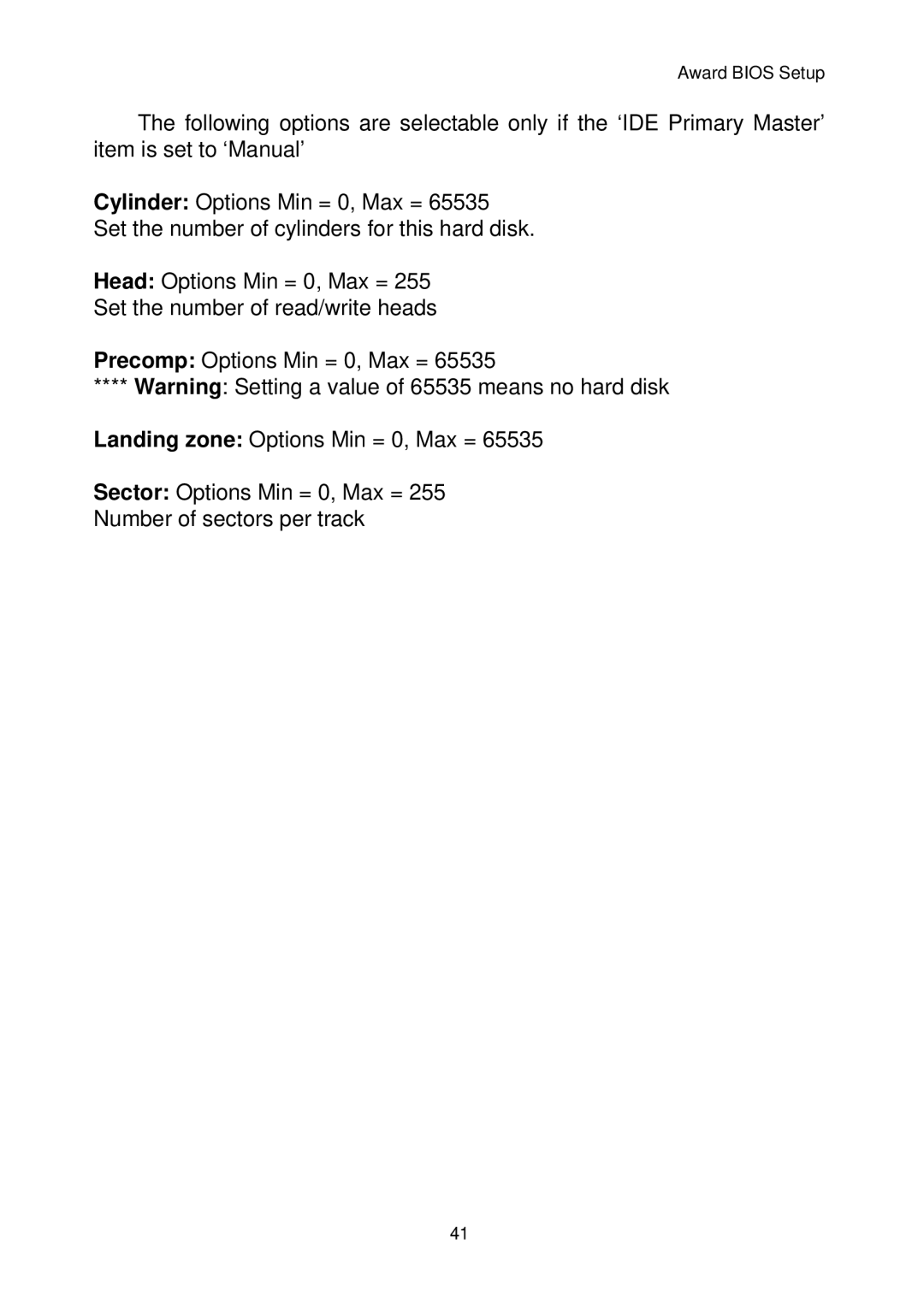 Intel IP-4MTS6B manual Award Bios Setup 