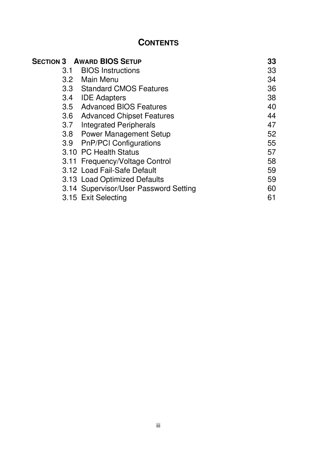 Intel IP-4MTS6B manual Award Bios Setup 