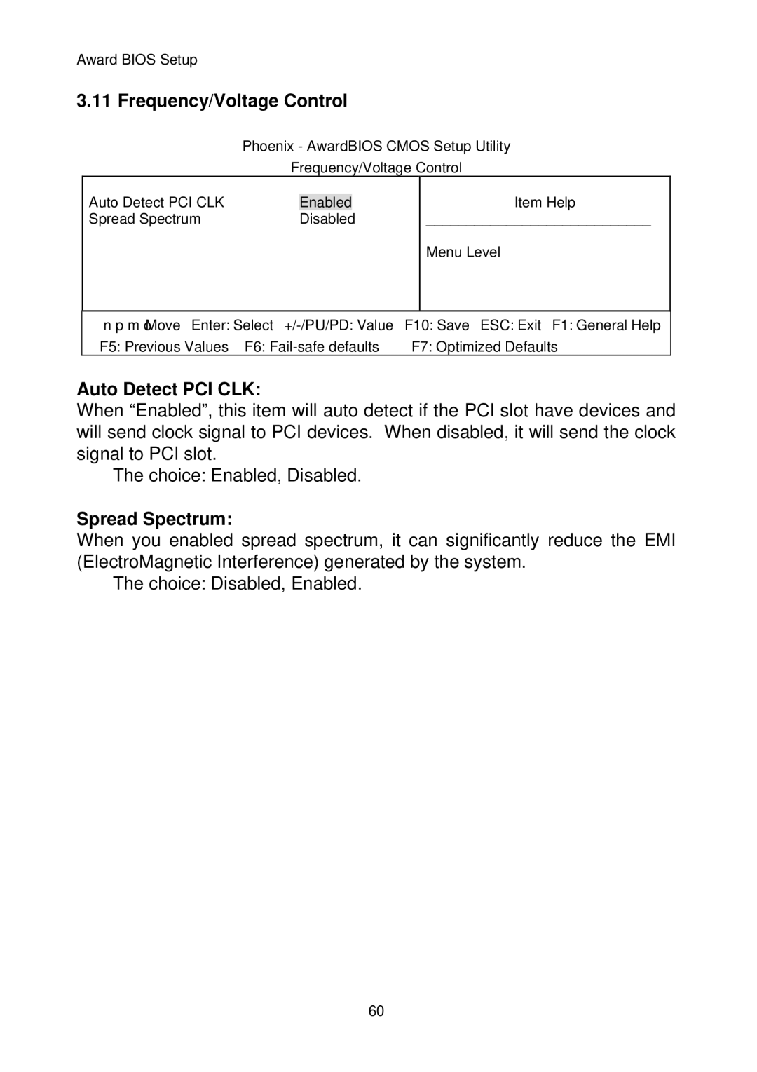 Intel IP-4MTS6B manual Frequency/Voltage Control, Auto Detect PCI CLK, Spread Spectrum 